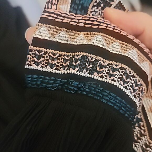 Lulumari , Black Embroidered Maxi Dress, Size Small - Picture 11 of 12